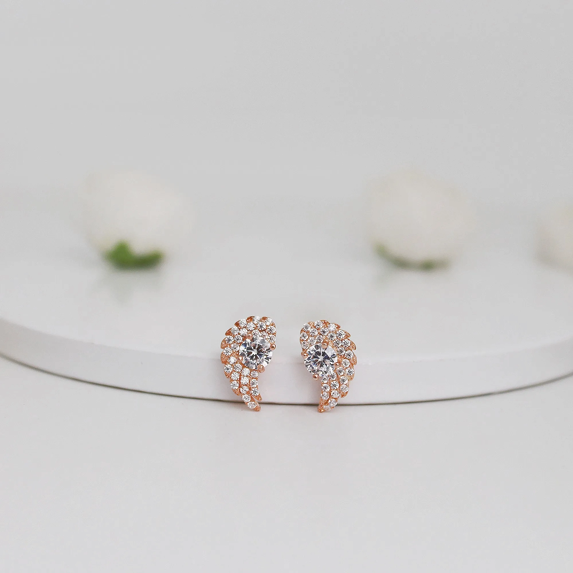 Aayesha??s Rose Gold Wing Studs