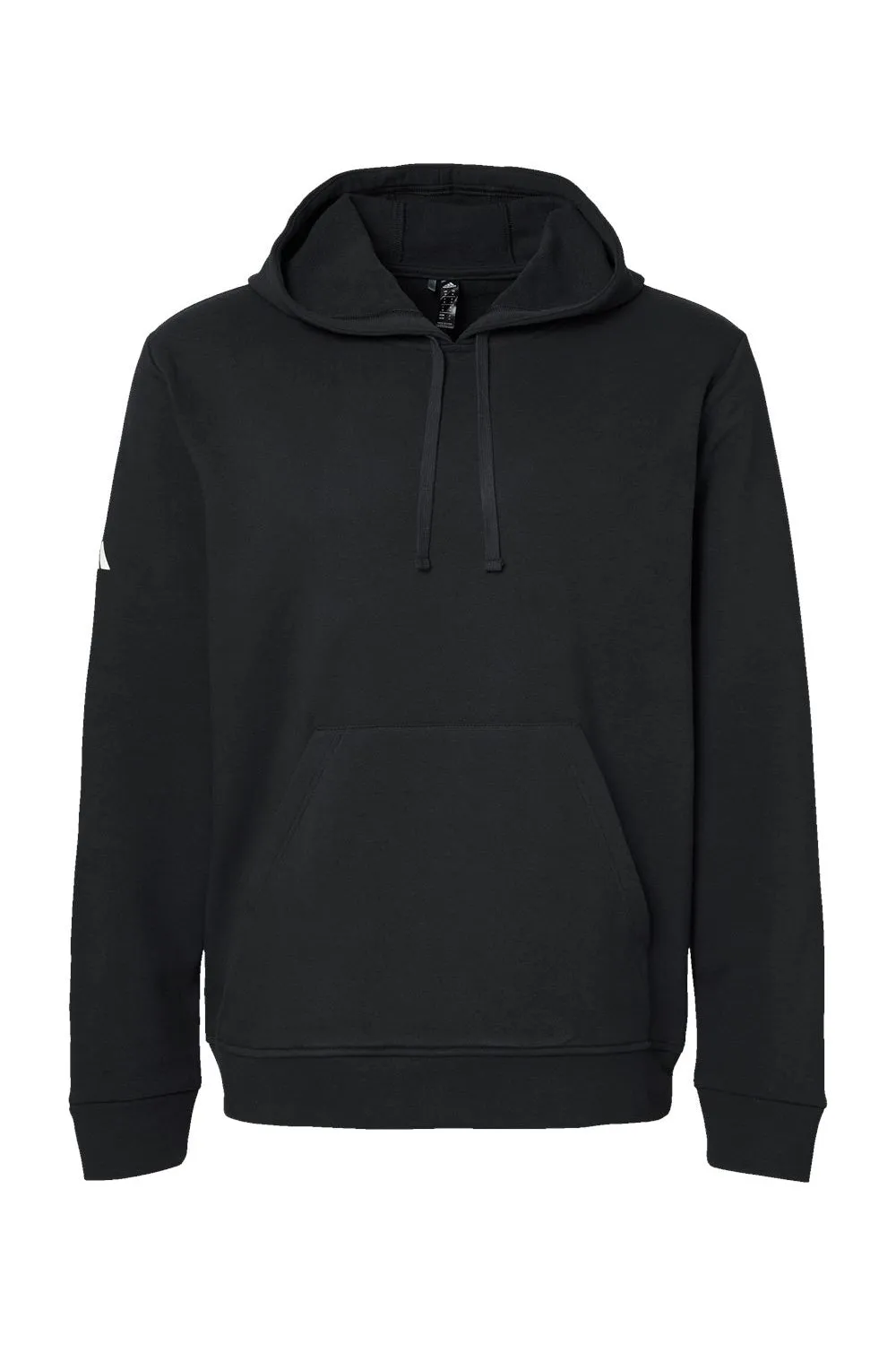 Adidas Mens Fleece Hooded Sweatshirt Hoodie w/ Pouch Pocket - Black