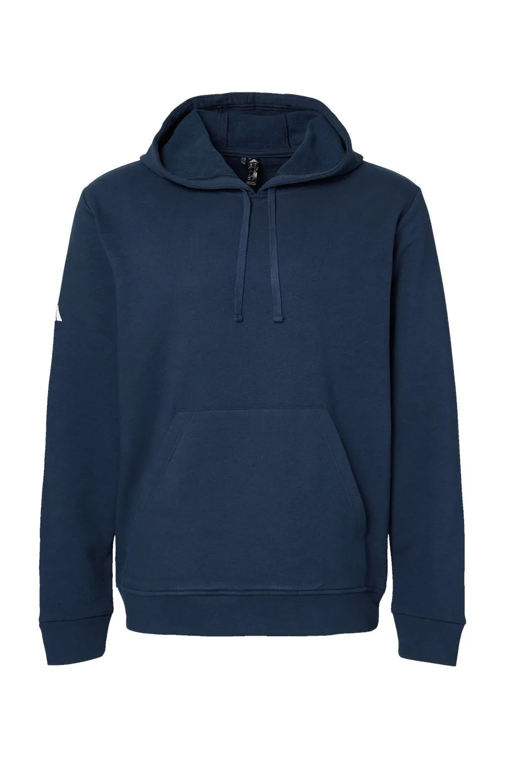 Adidas Mens Fleece Hooded Sweatshirt Hoodie w/ Pouch Pocket - Collegiate Navy Blue