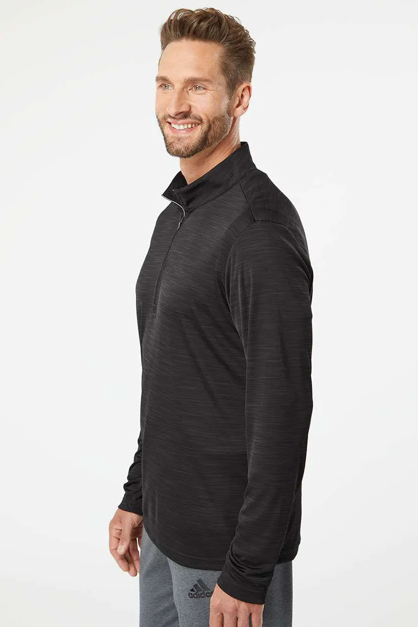 Adidas Mens Moisture Wicking 1/4 Zip Sweatshirt - Black Melange