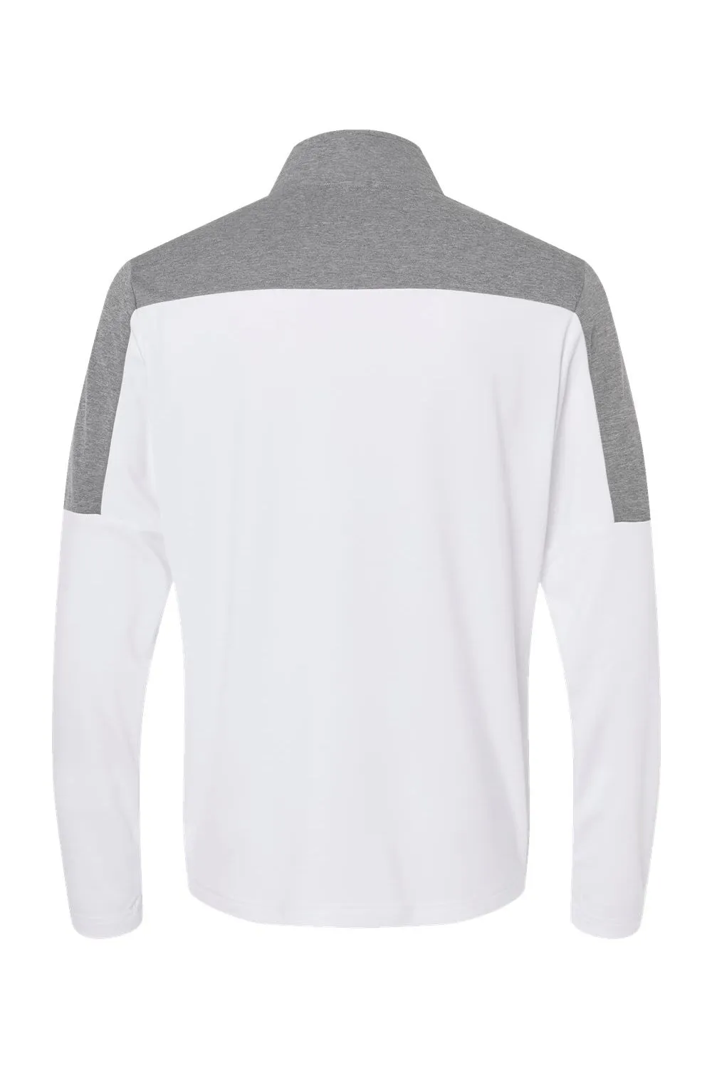 Adidas Mens Moisture Wicking 1/4 Zip Sweatshirt - White/Grey Melange