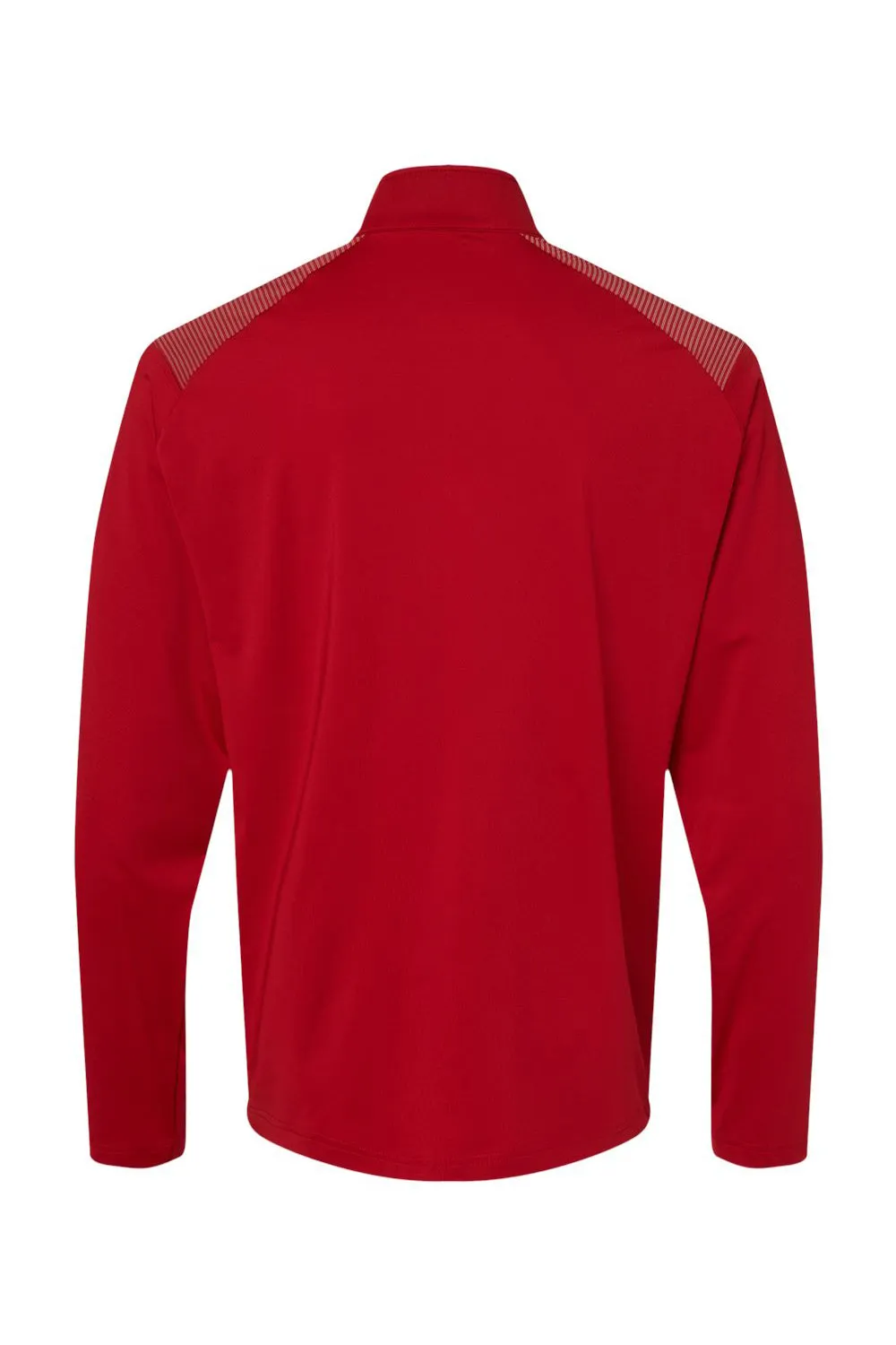 Adidas Mens Shoulder Stripe Moisture Wicking 1/4 Zip Sweatshirt - Team Power Red