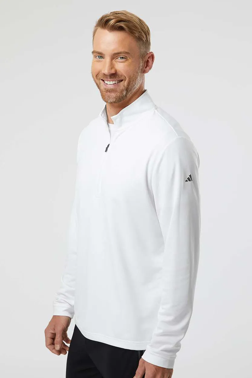 Adidas Mens UPF 50  1/4 Zip Sweatshirt - White