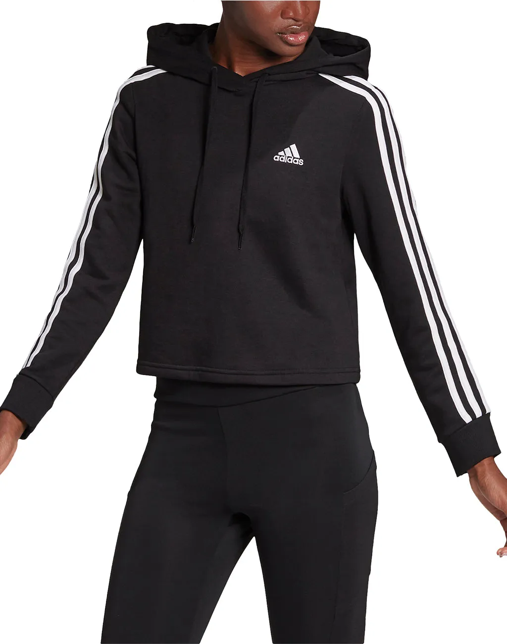 Adidas Women's Adidas 3 Stripe Crop Pullover