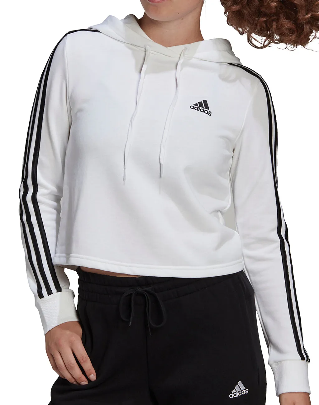 Adidas Women's Adidas 3 Stripe Crop Pullover