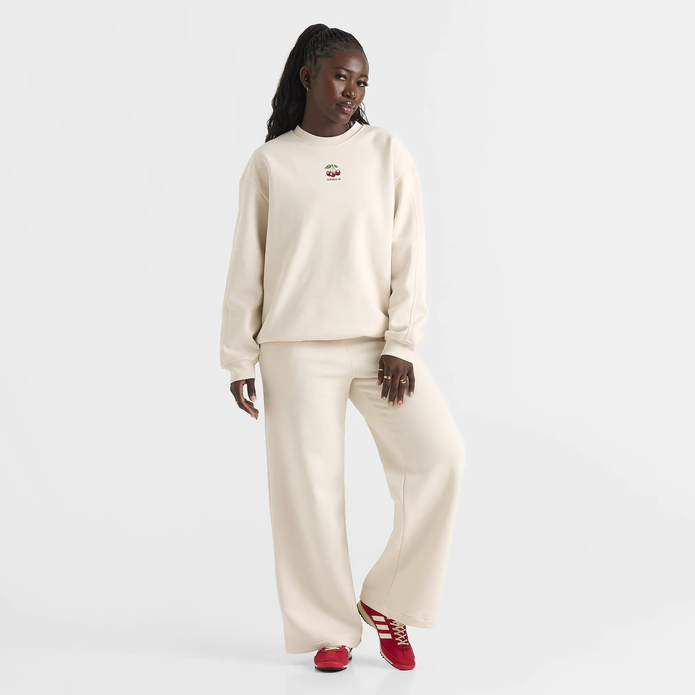 adidas Women's Cherry Wide Leg Pants / Wonder White Clothing_Adidas_Womens