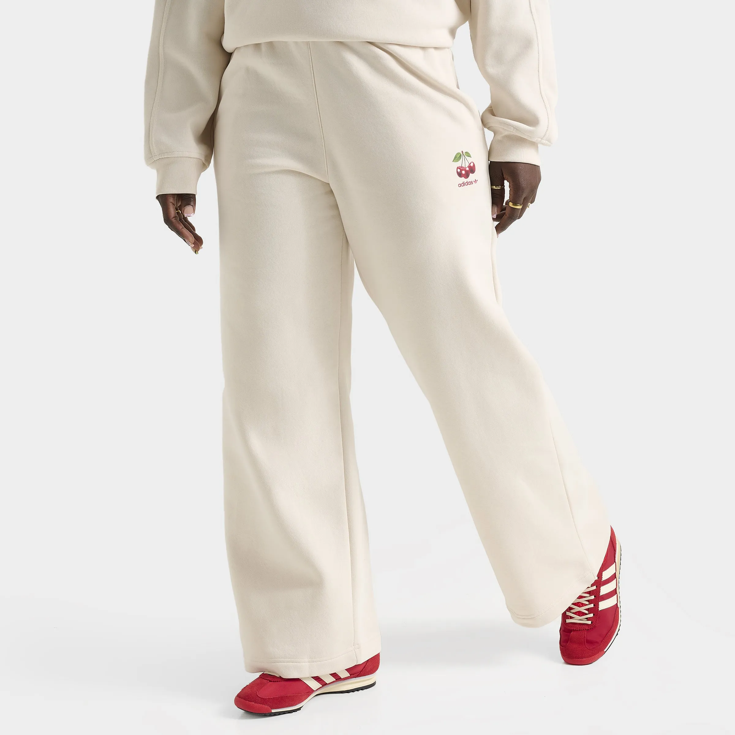 adidas Women's Cherry Wide Leg Pants / Wonder White Clothing_Adidas_Womens