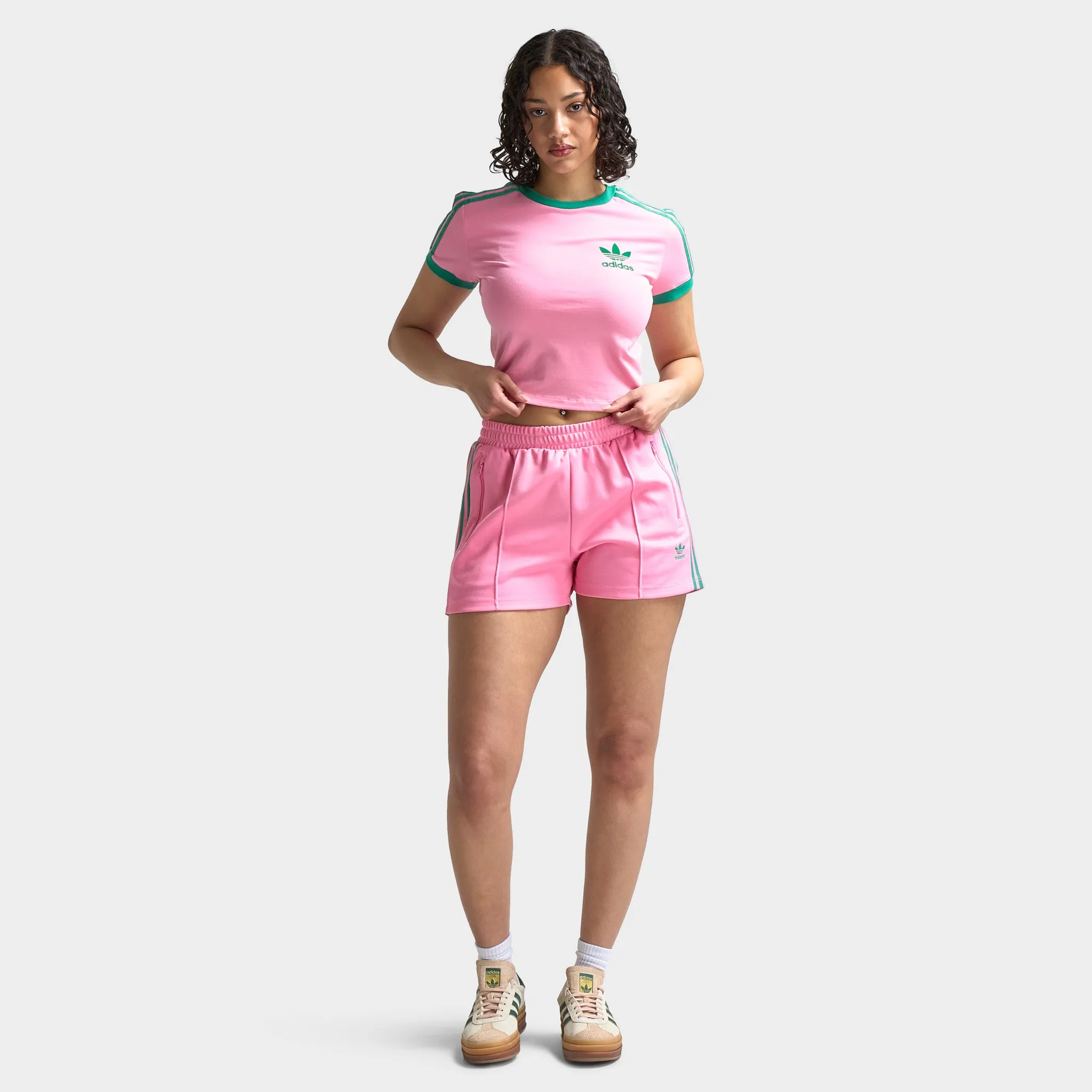 adidas Women's Classic Shorts Bliss Pink / Semi Court Green Clothing_Adidas_Womens