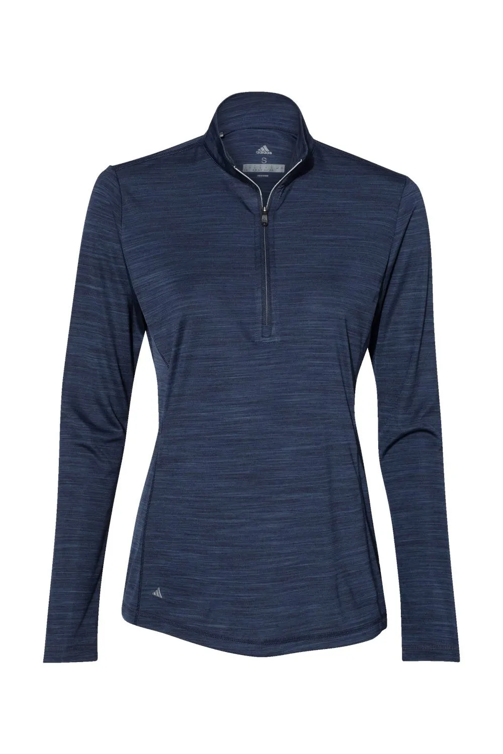 Adidas Womens Moisture Wicking 1/4 Zip Sweatshirt - Collegiate Navy Blue Melange