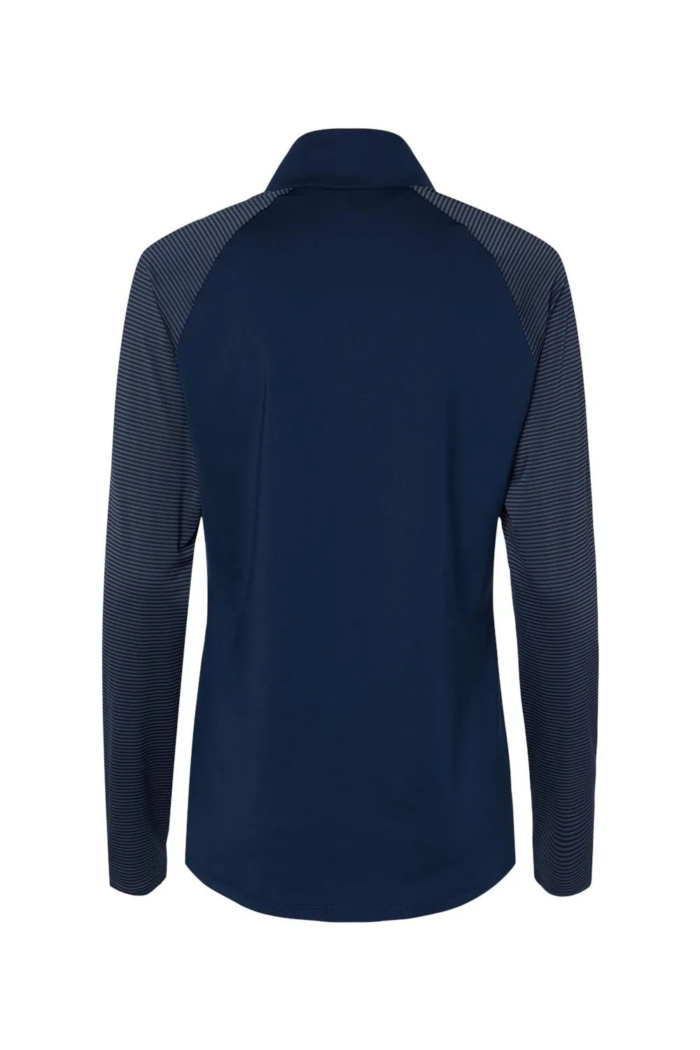Adidas Womens Stripe Block Moisture Wicking 1/4 Zip Sweatshirt - Team Navy Blue