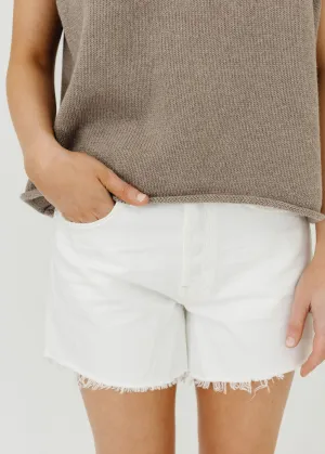 AGOLDE Parker Long Short in Panna Cotta Clothing_agolde