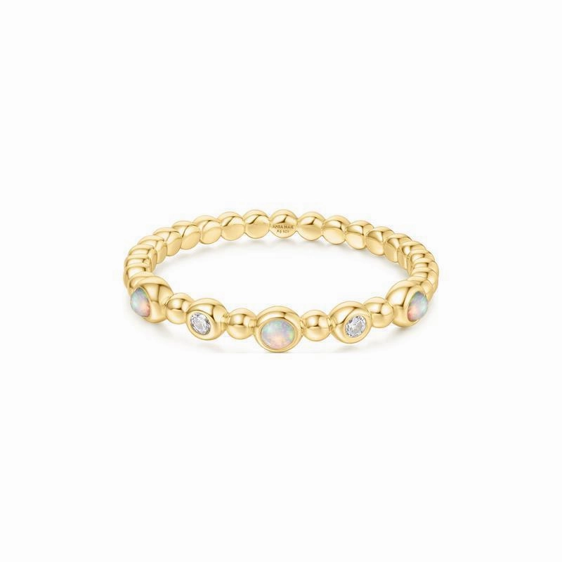Ania Haie Gold Bezel Kyoto Opal Beaded Ring