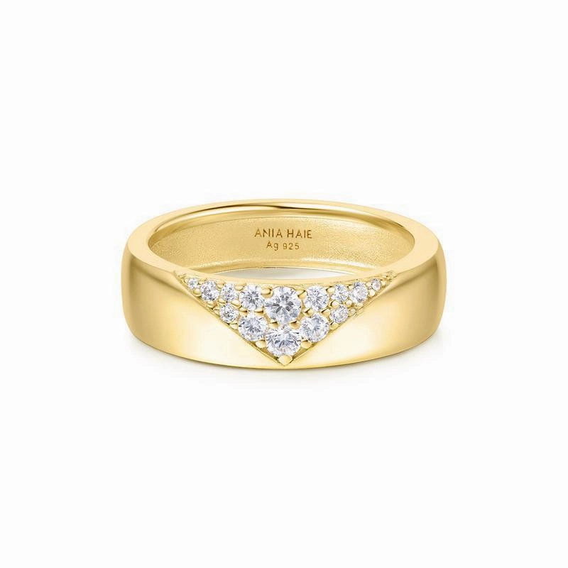 Ania Haie Gold Pav Cubic Zirconia Bold Statement Ring