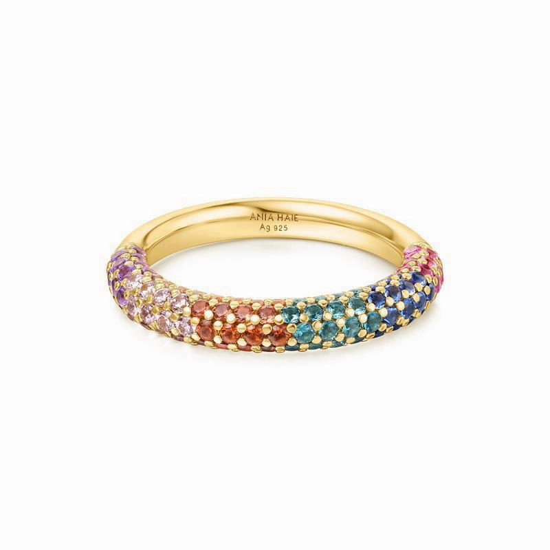 Ania Haie Gold Rainbow Pav Ring