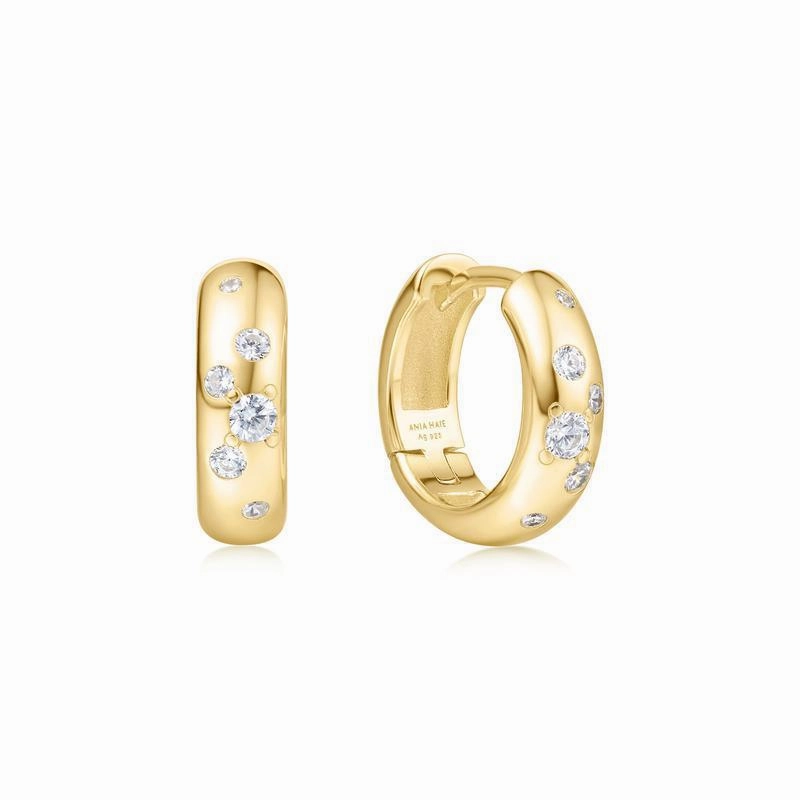 Ania Haie Gold Small Chubby Sparkling Huggie Hoop Earrings