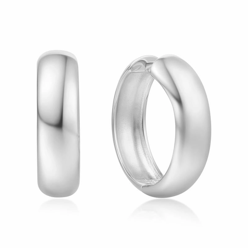 Ania Haie Silver Chubby Large Huggie Hoop Earrings