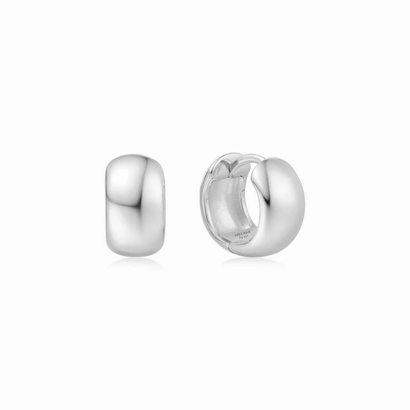 Ania Haie Silver Chubby Small Huggie Hoop Earrings