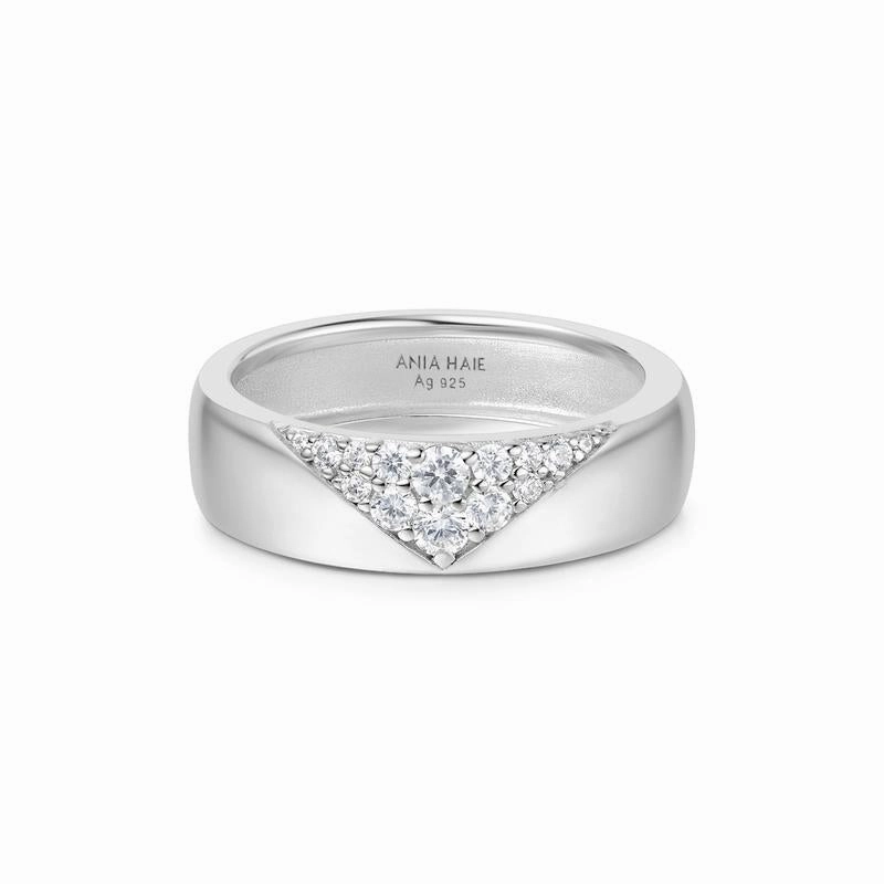 Ania Haie Silver Pav Cubic Zirconia Bold Statement Ring
