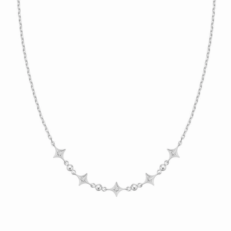 Ania Haie Silver Sparkling Star Station Necklace