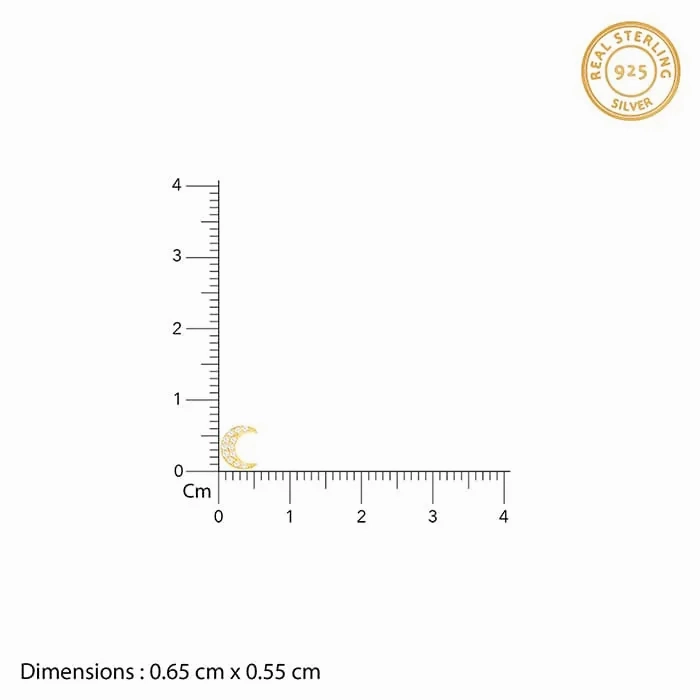 Anushka Sharma Golden Crescent Zircon Tiny Earrings