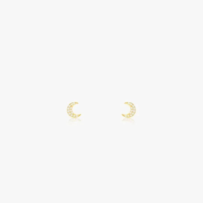 Anushka Sharma Golden Crescent Zircon Tiny Earrings