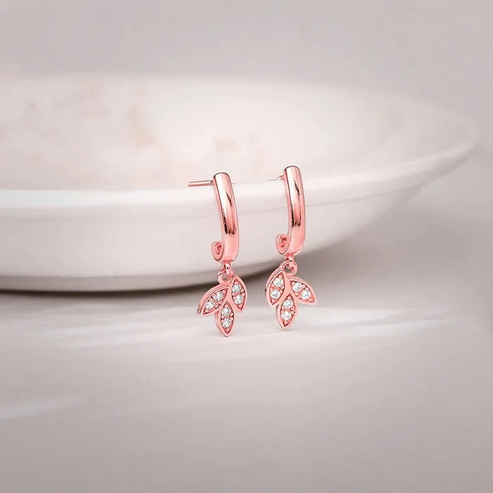 Anushka Sharma Rose Gold Petal Trio Hoop Earrings