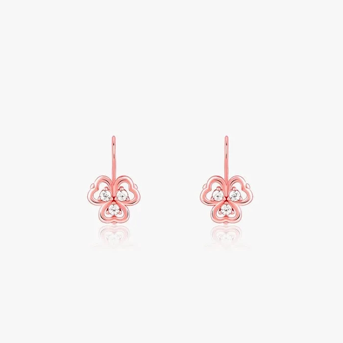 Anushka Sharma Rose Gold Three Leaf Clover Earrings