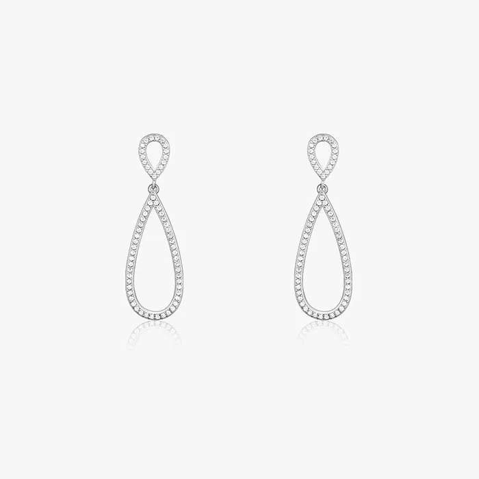 Anushka Sharma Silver Elegant Drop Earrings