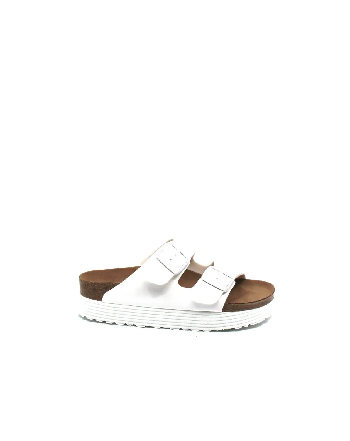 Arizona Platform In Grooved White Vegan Narrow