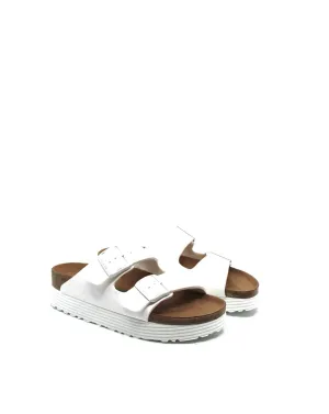 Arizona Platform In Grooved White Vegan Narrow