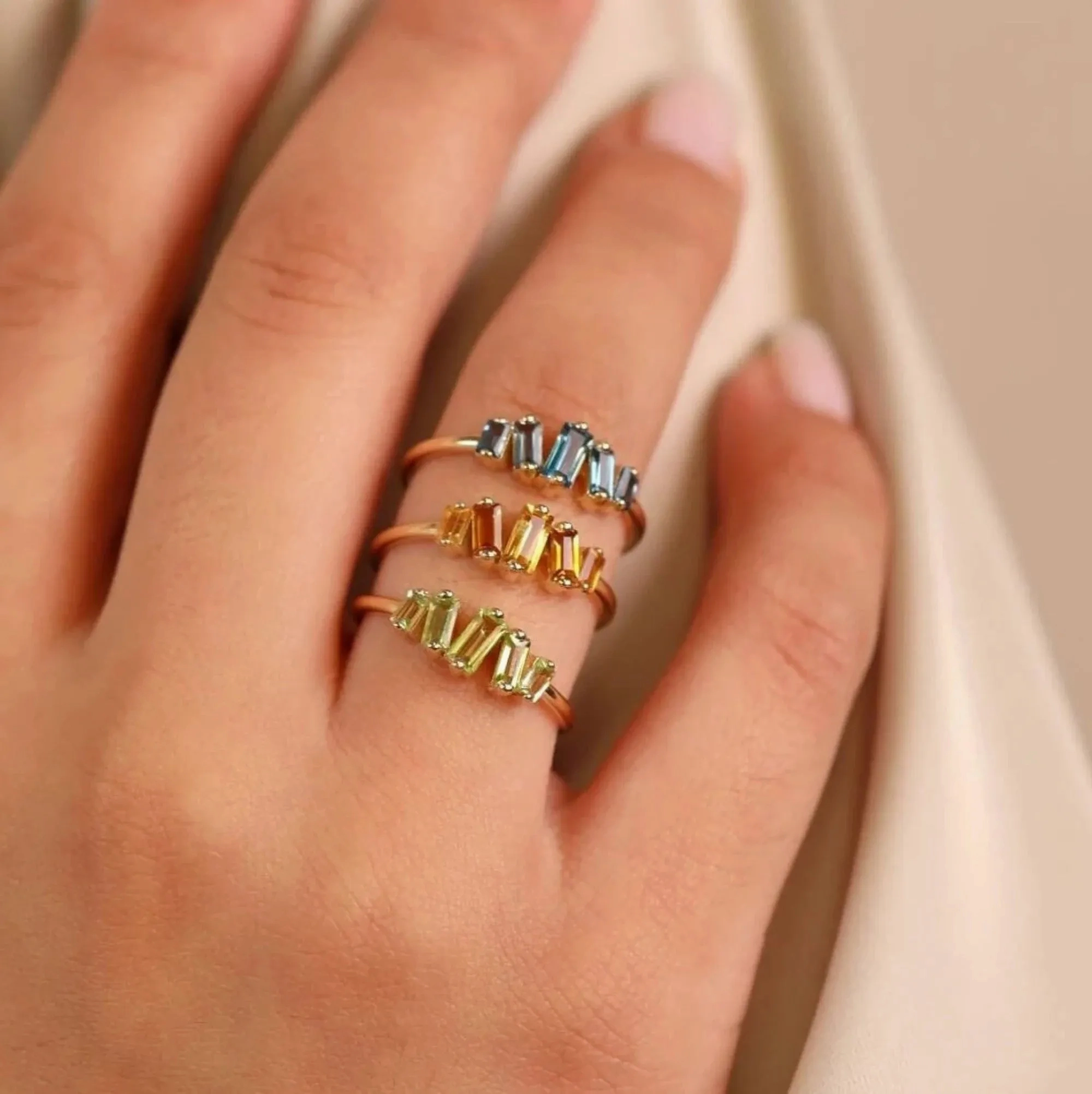 Baguette London Blue Topaz Ring, Lupita