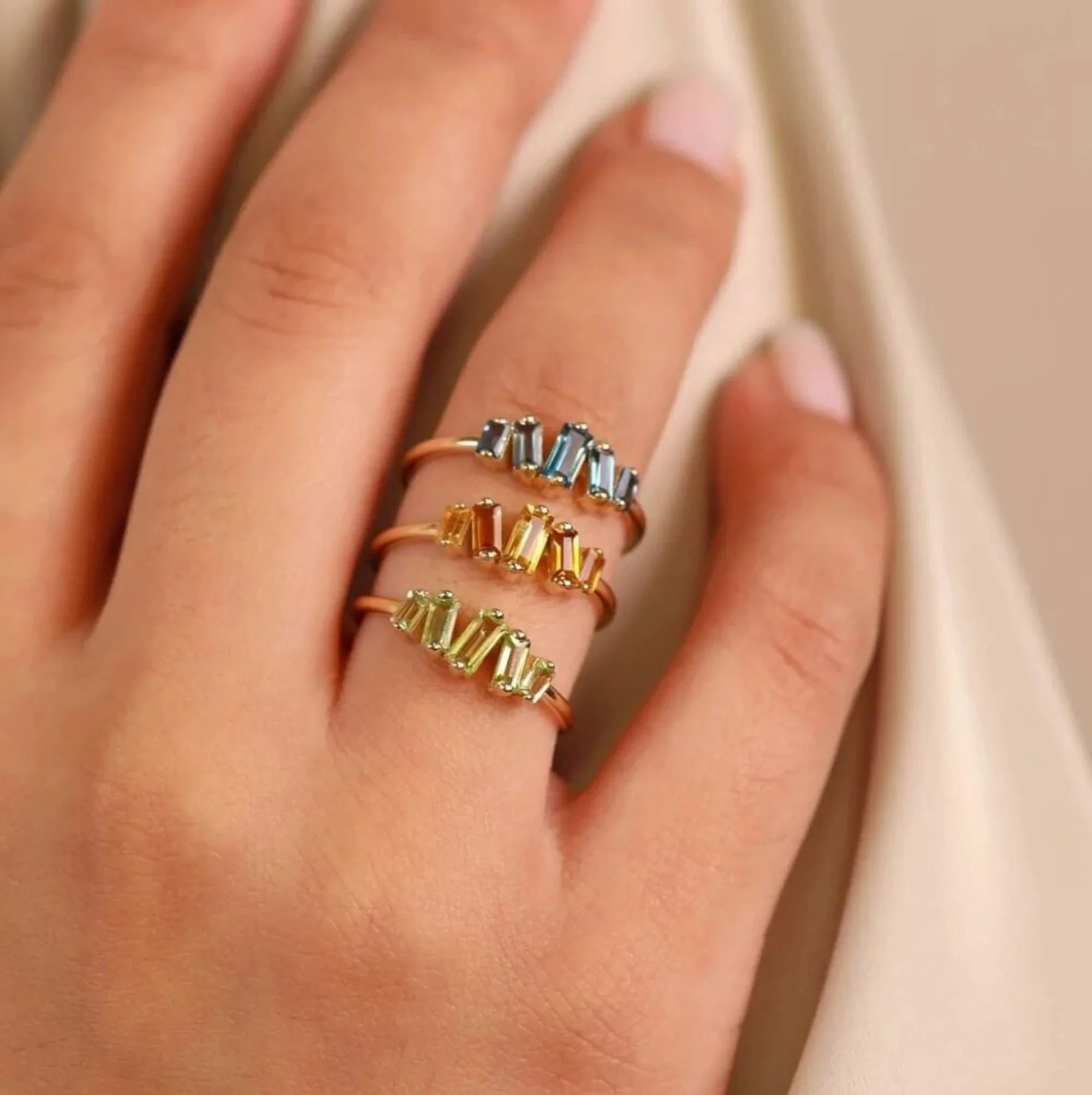 Baguette London Blue Topaz Ring, Lupita