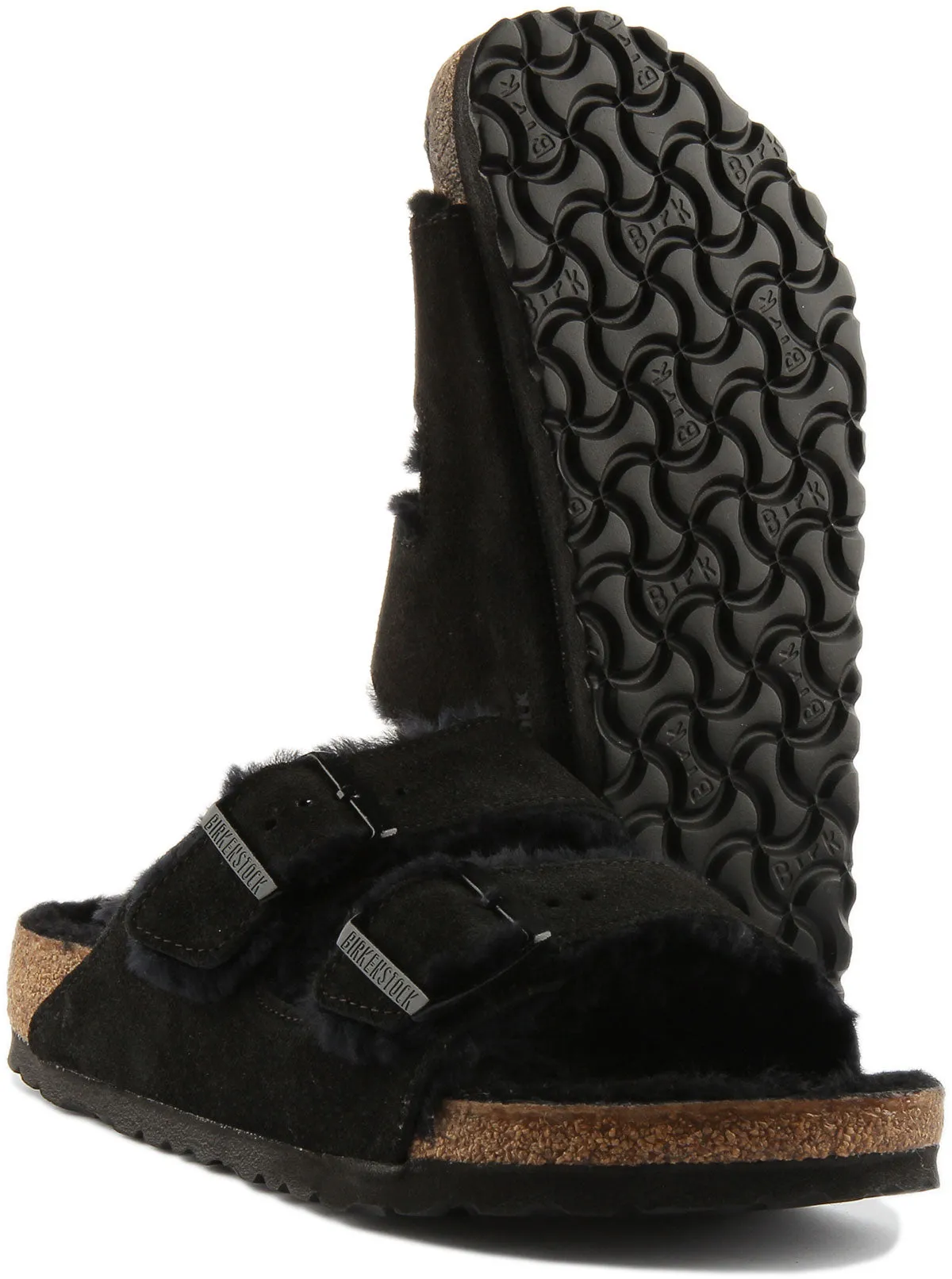 Birkenstock Arizona Shearling Lined In Black | Regular Fit Shoes Birkenstock