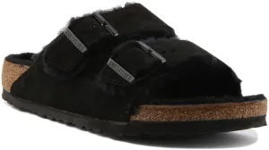 Birkenstock Arizona Shearling Lined In Black | Regular Fit Shoes Birkenstock