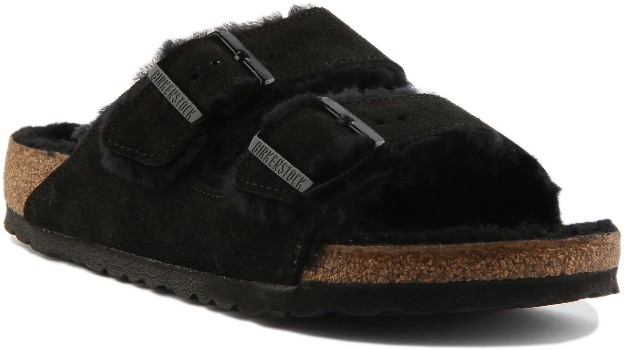 Birkenstock Arizona Shearling Lined In Black | Regular Fit Shoes Birkenstock