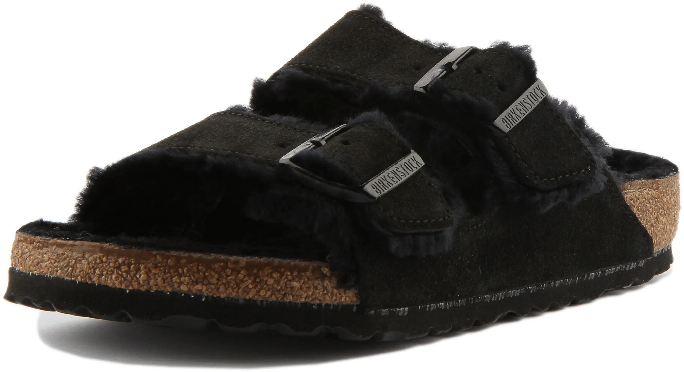 Birkenstock Arizona Shearling Lined In Black | Regular Fit Shoes Birkenstock