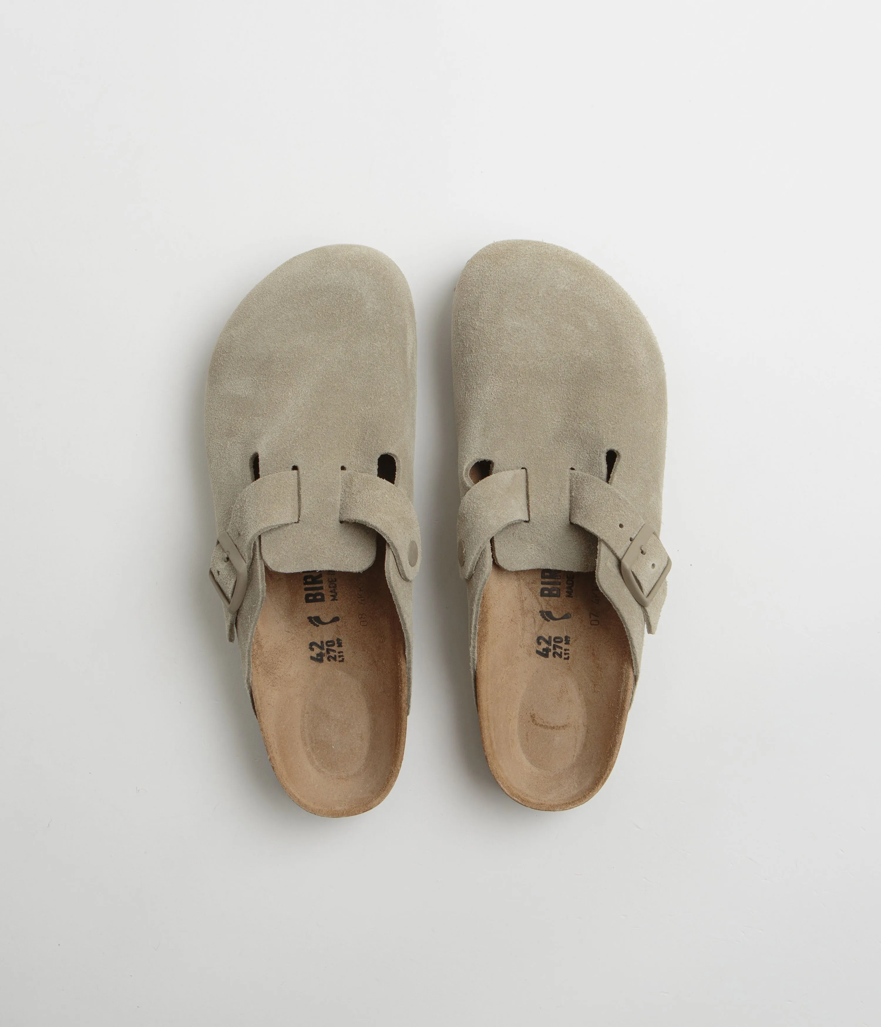 Birkenstock Boston Sandals - Faded Khaki Birkenstock Shoes
