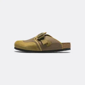 Birkenstock Shoes Boston Nova - Pine Green Nubuck Leather/Textile