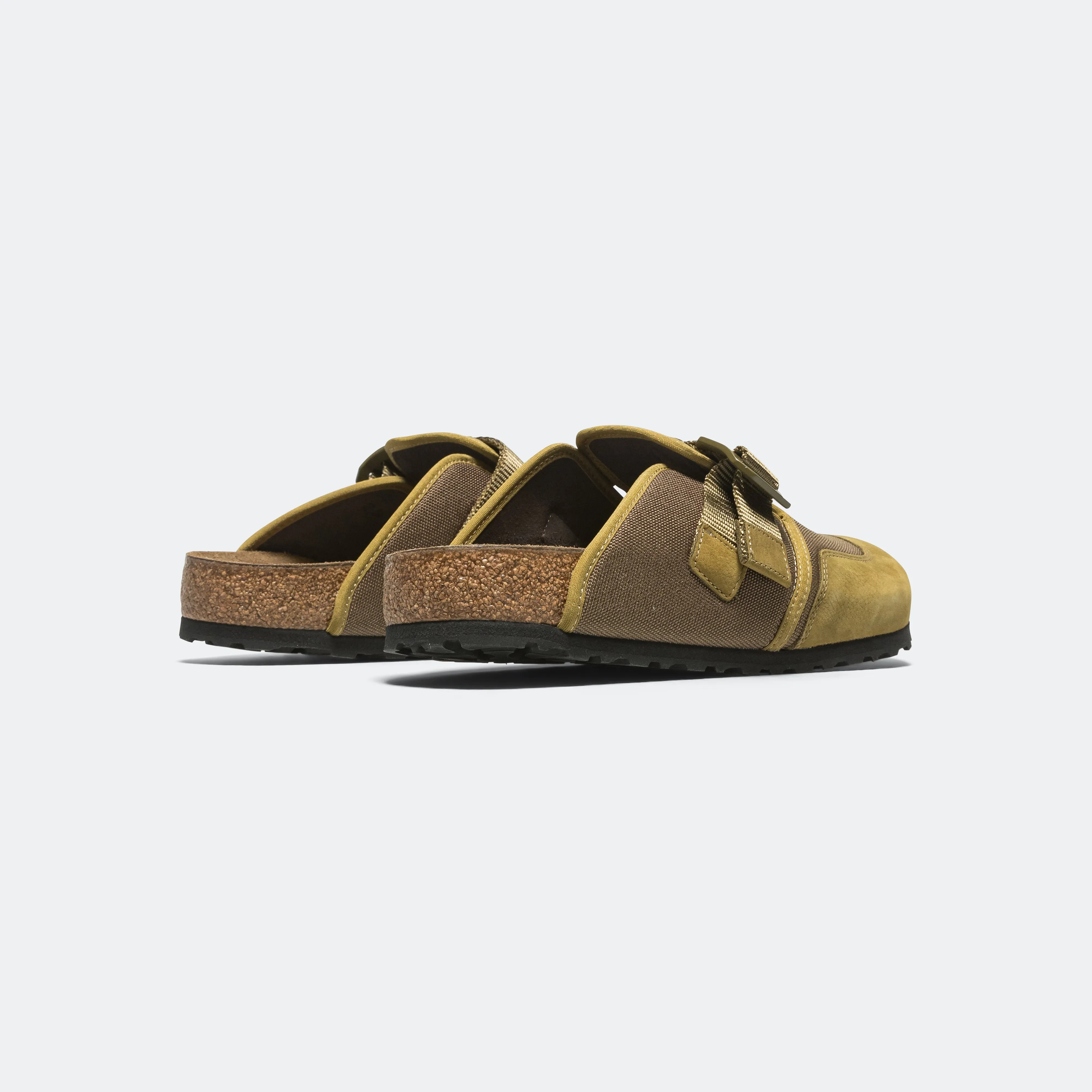 Birkenstock Shoes Boston Nova - Pine Green Nubuck Leather/Textile