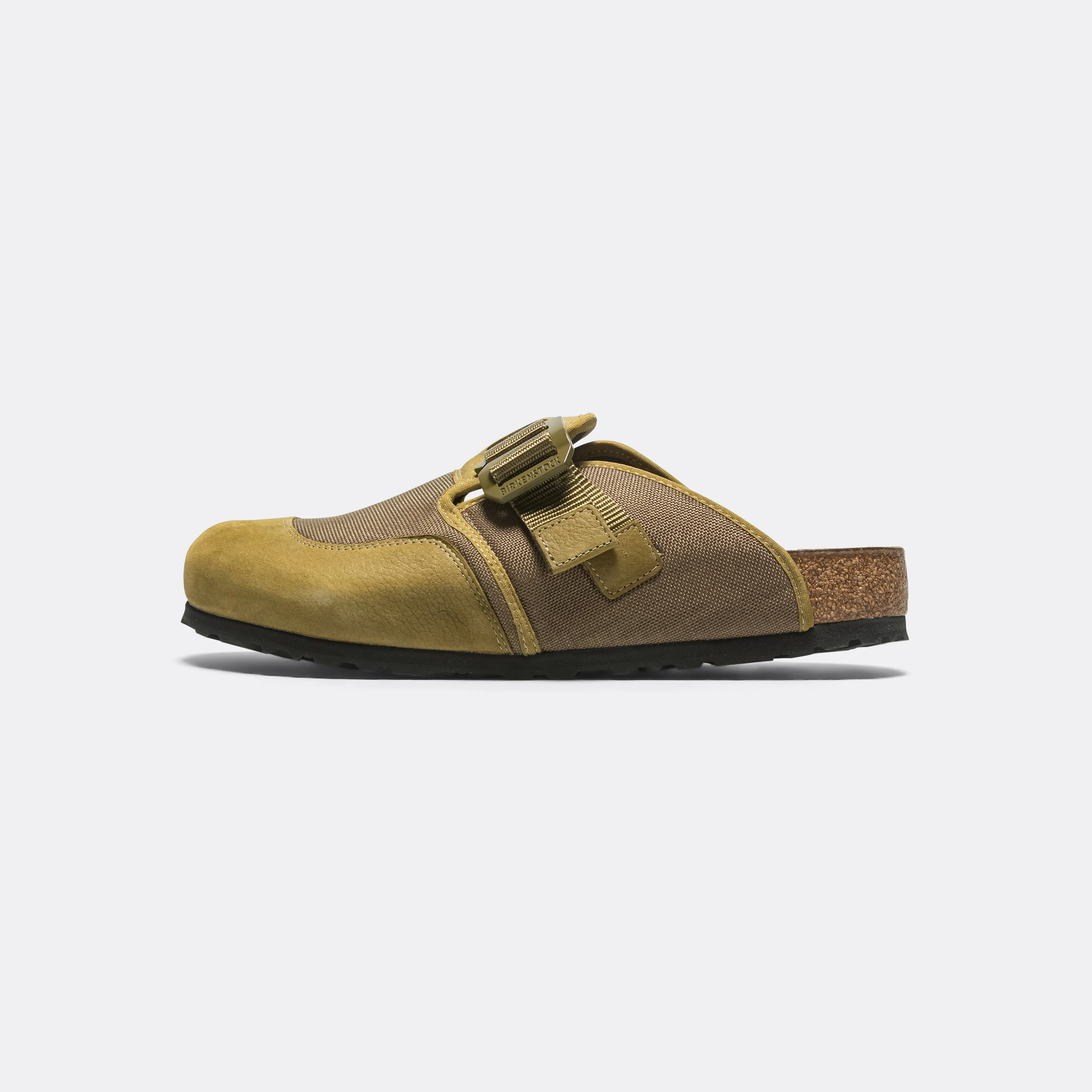 Birkenstock Shoes Boston Nova - Pine Green Nubuck Leather/Textile