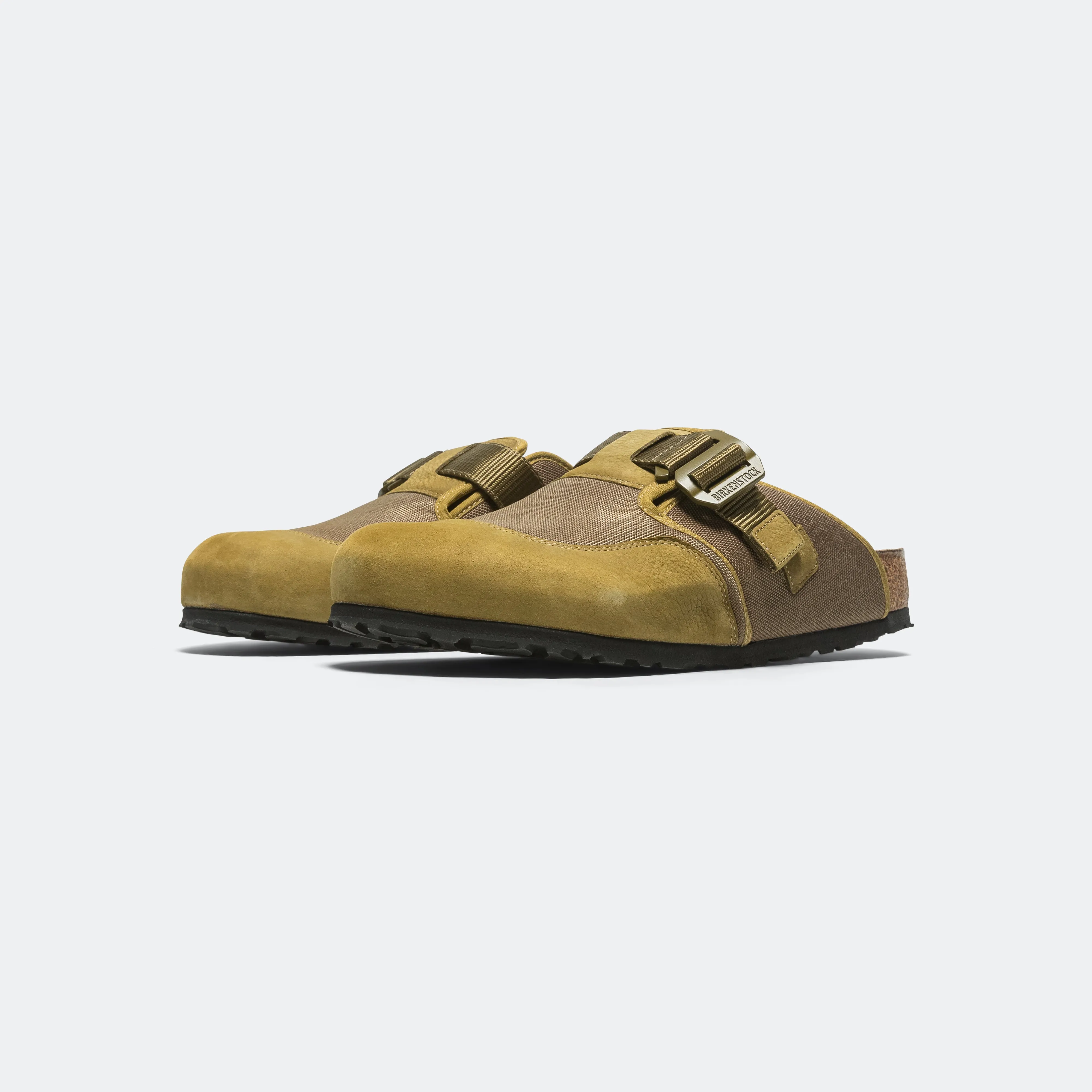 Birkenstock Shoes Boston Nova - Pine Green Nubuck Leather/Textile