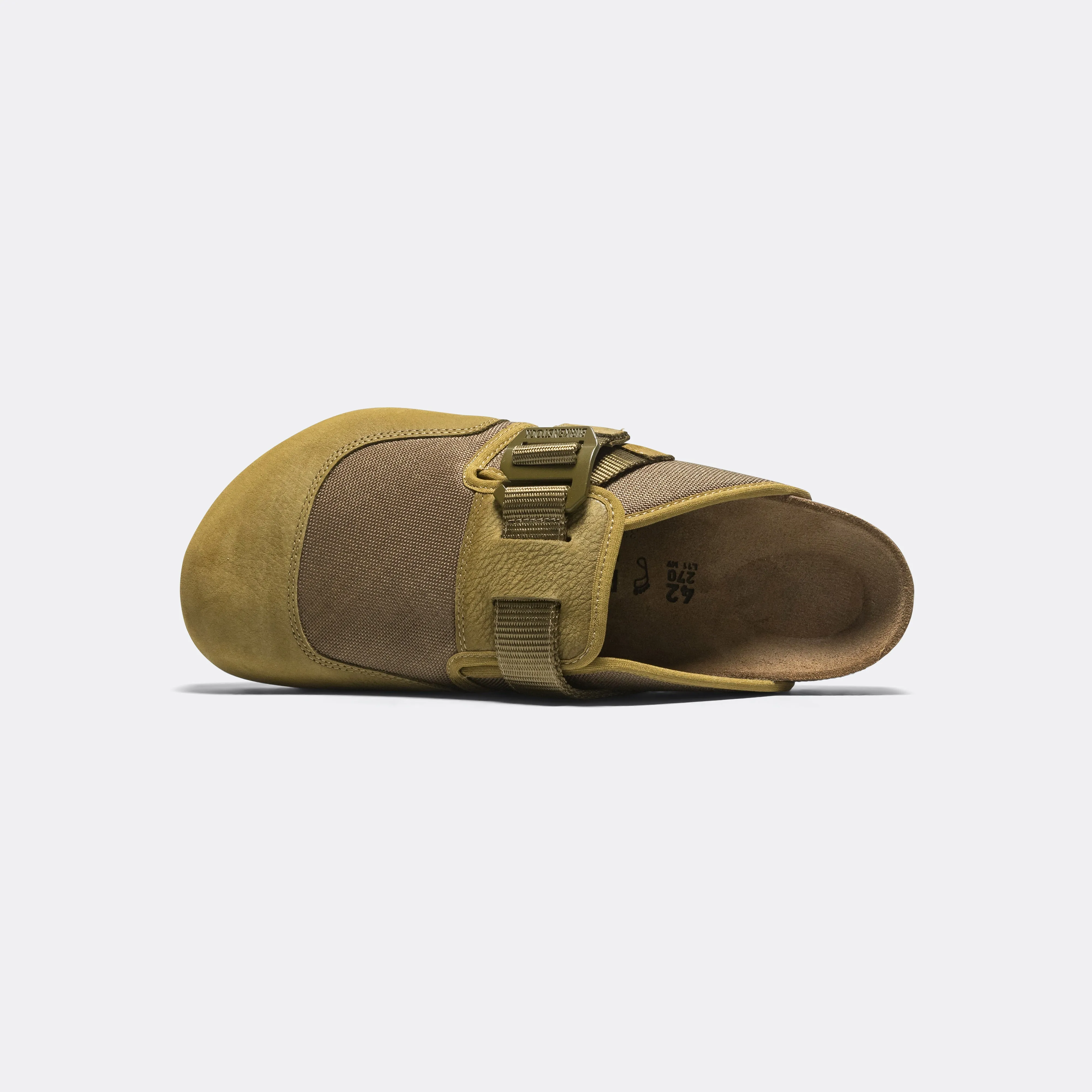 Birkenstock Shoes Boston Nova - Pine Green Nubuck Leather/Textile