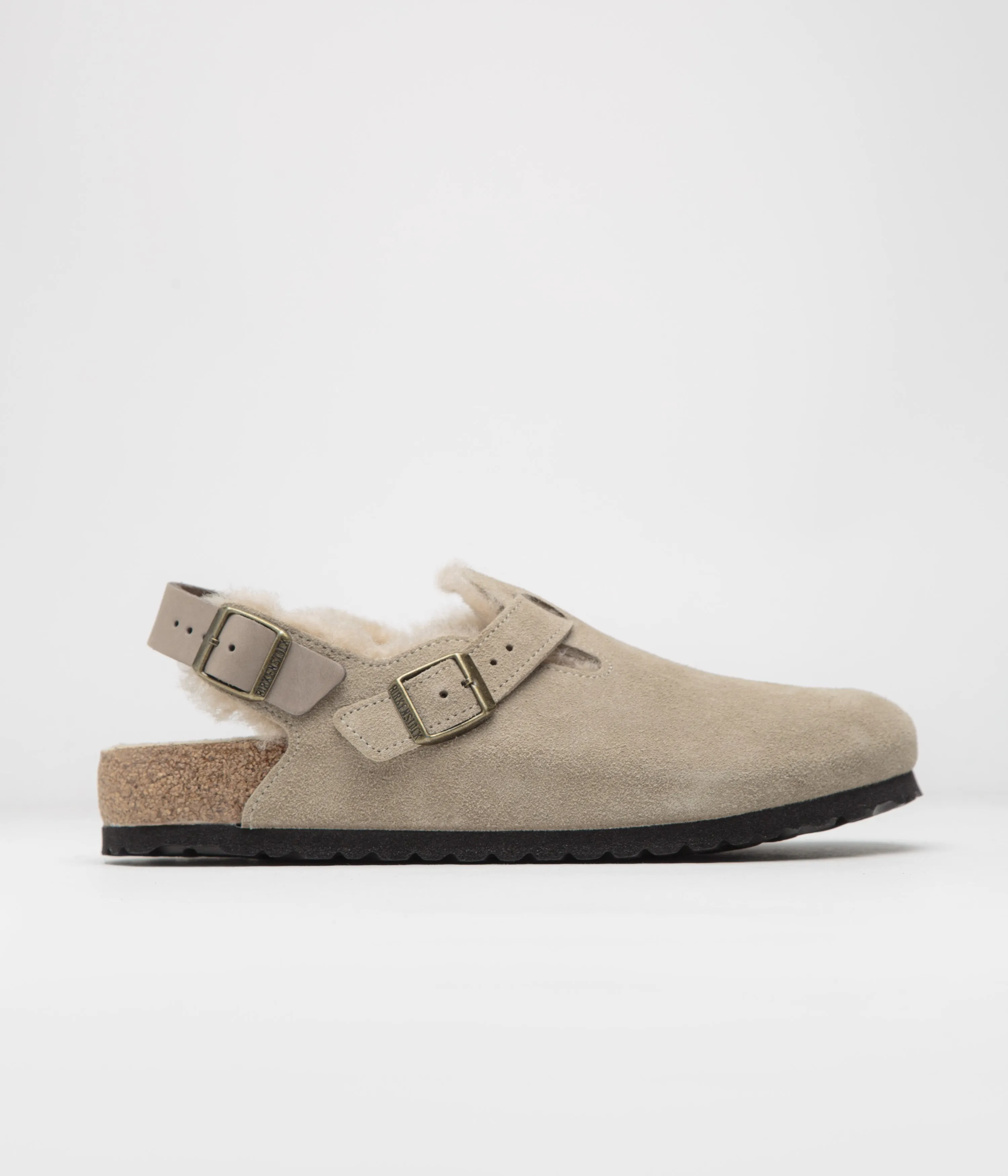 Birkenstock Tokio Shearling Sandals - Taupe Birkenstock Shoes