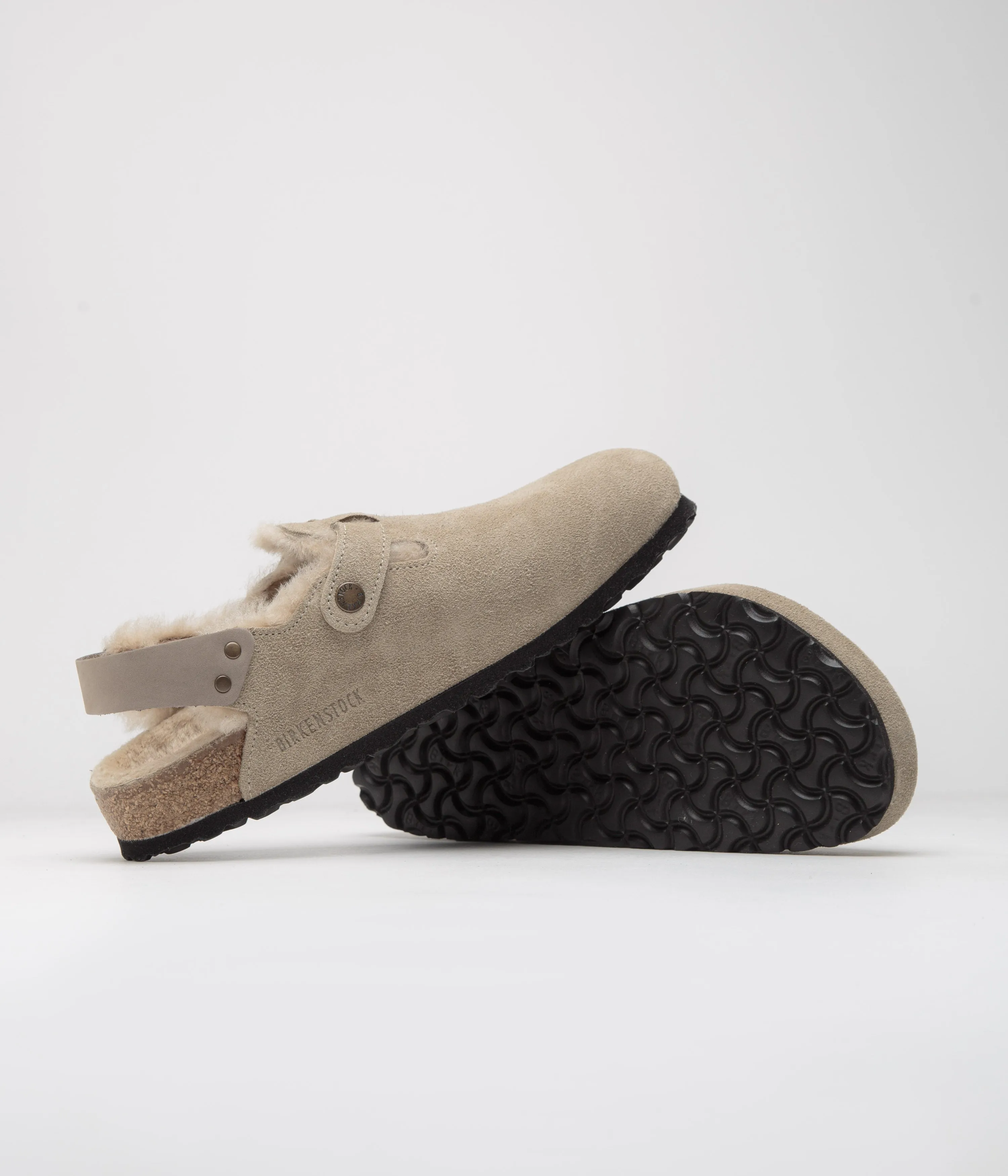Birkenstock Tokio Shearling Sandals - Taupe Birkenstock Shoes