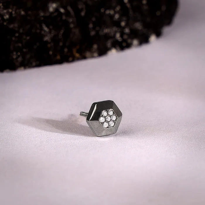 Black Rhodium Adam Stud For Him