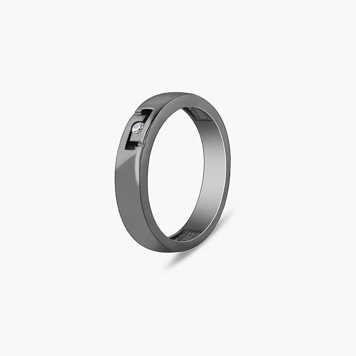 Black Rhodium Boldness Ring For Him