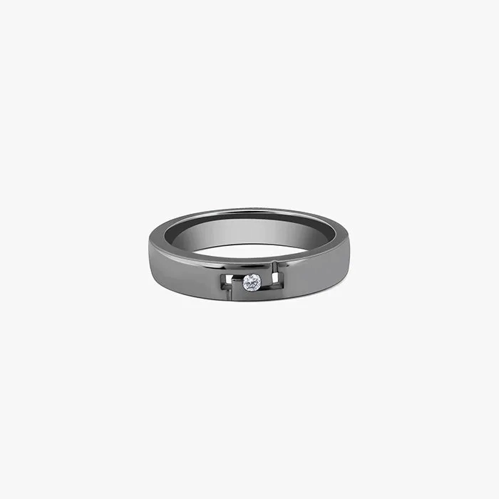 Black Rhodium Boldness Ring For Him