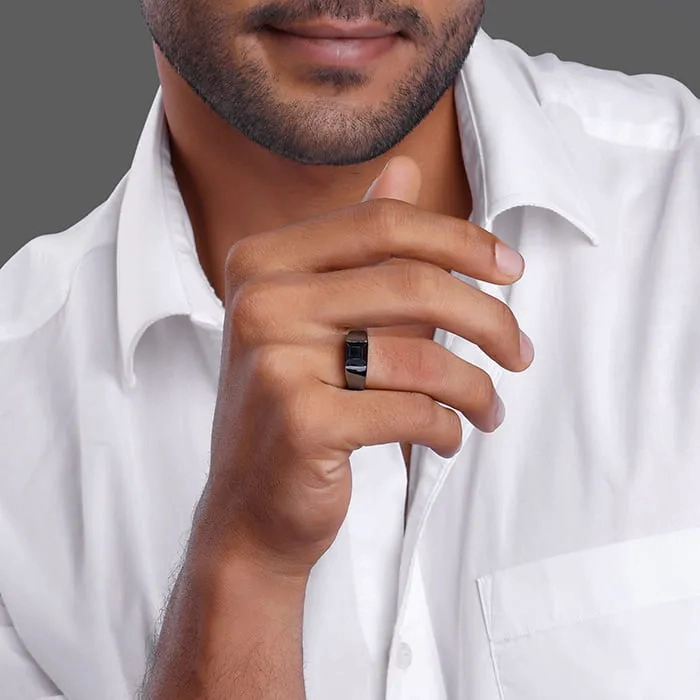 Black Rhodium Jazz Up Ring For Him