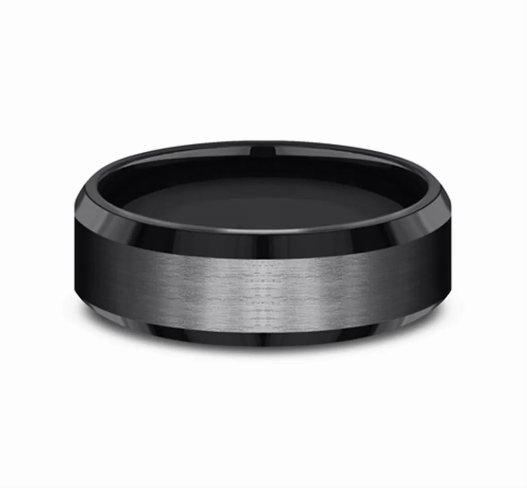 Black Tantalum 'The Chancellor' 7mm Beveled Wedding Band