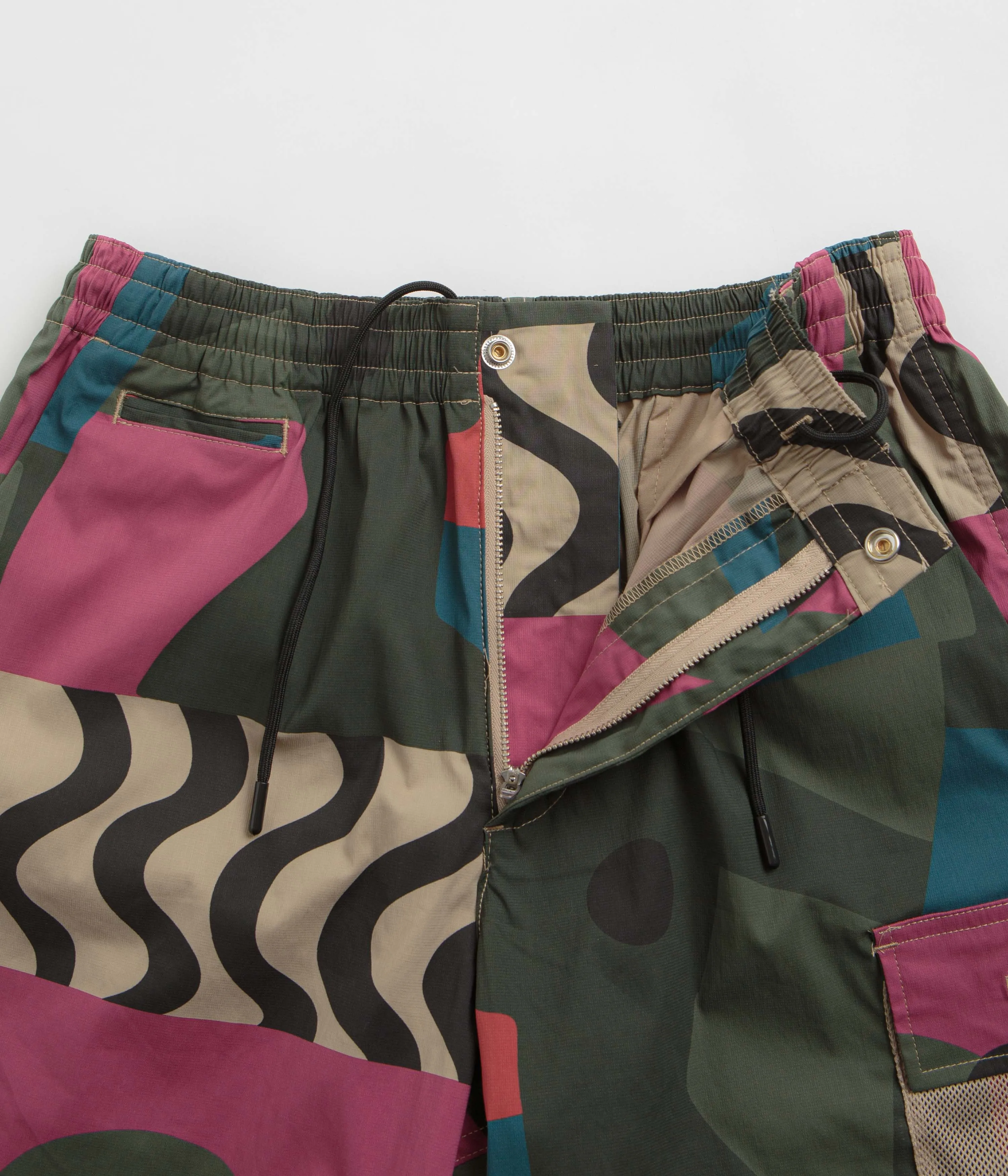 by Parra Distorted Camo Shorts - Pink Parra Clothing